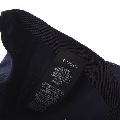 Gucci Cotton Moth Embroidered Baseball Hat 57 Navy 8 of 8