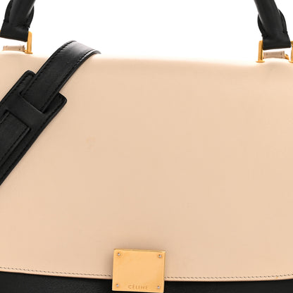 Celine Smooth Calfskin Suede Medium Tri-Color Trapeze Cream Black Brown 7 of 13