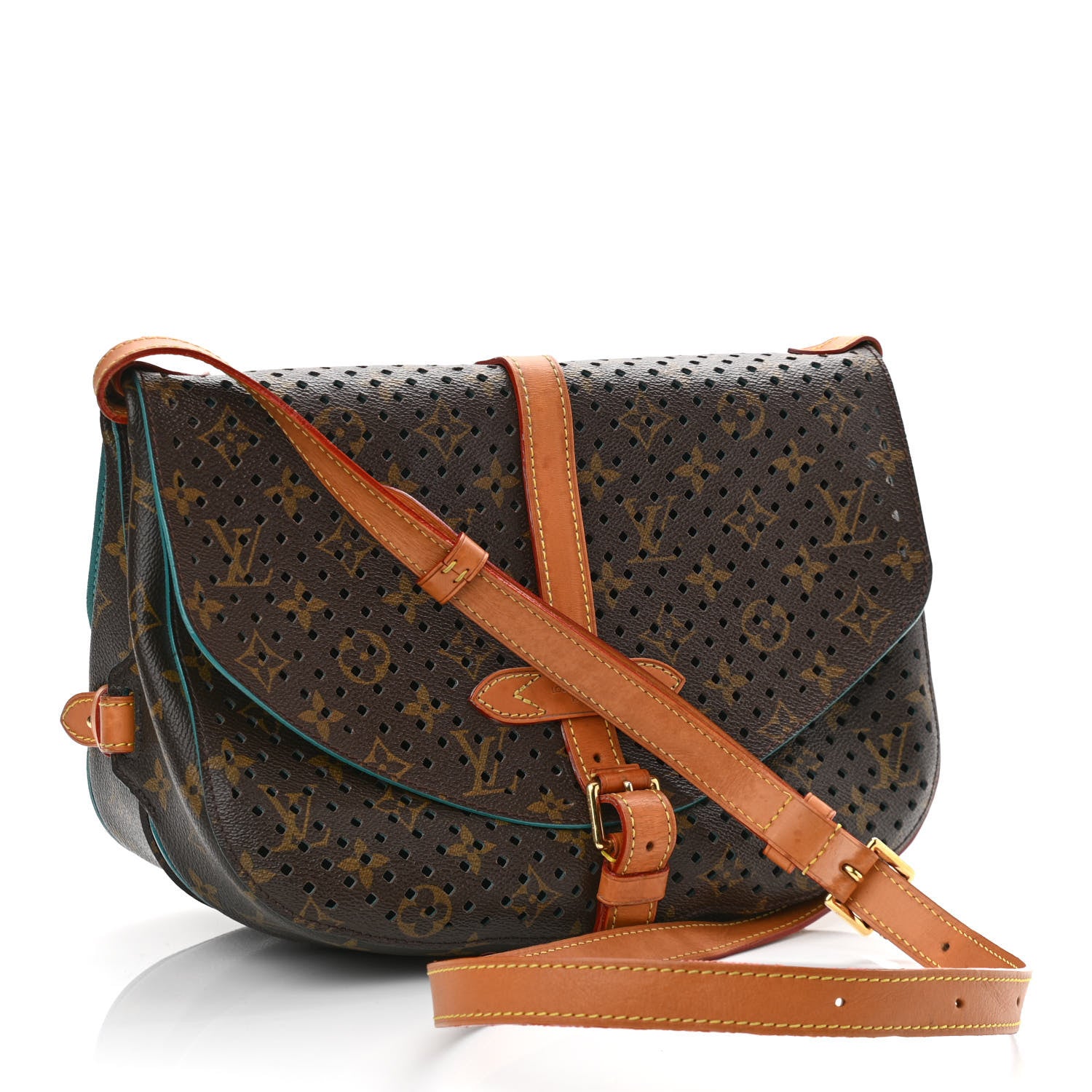 Louis Vuitton Monogram SC Flore Saumur Teal 3 of 12