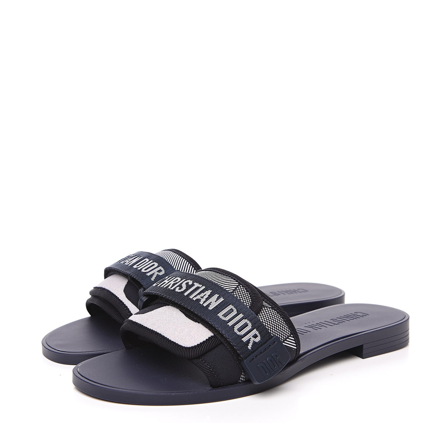 Technical Stretch Fabric Camouflage Dio(r)evolution Slide Sandals 38 Deep Blue