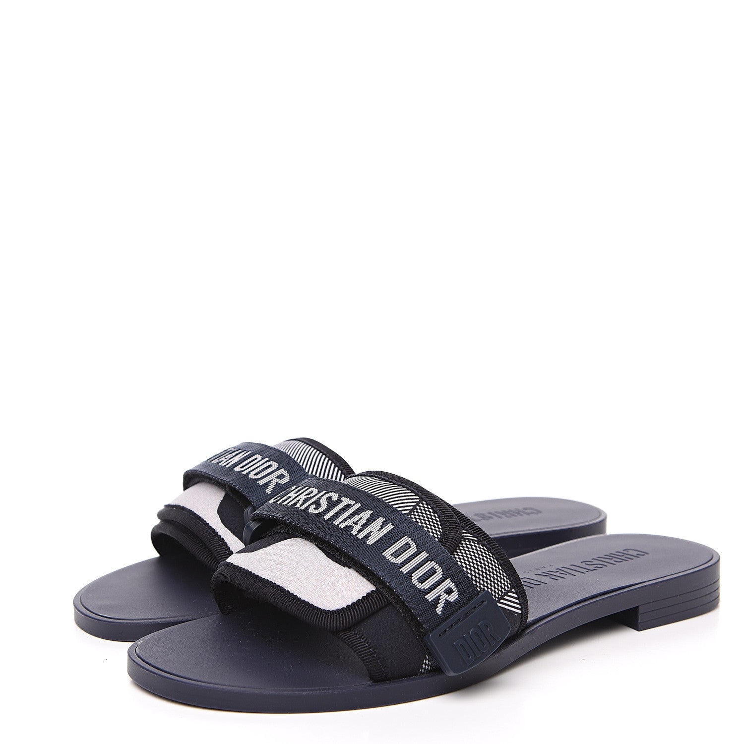 Christian Dior Technical Stretch Fabric Camouflage Dio(r)evolution Slide Sandals 38 Deep Blue 3 of 8