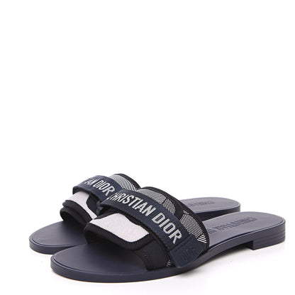 Christian Dior Technical Stretch Fabric Camouflage Dio(r)evolution Slide Sandals 38 Deep Blue 3 of 8