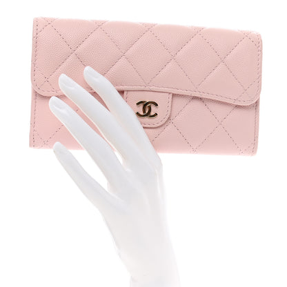 Chanel Caviar Quilted Medium Flap Wallet Light Pink 2 of 9