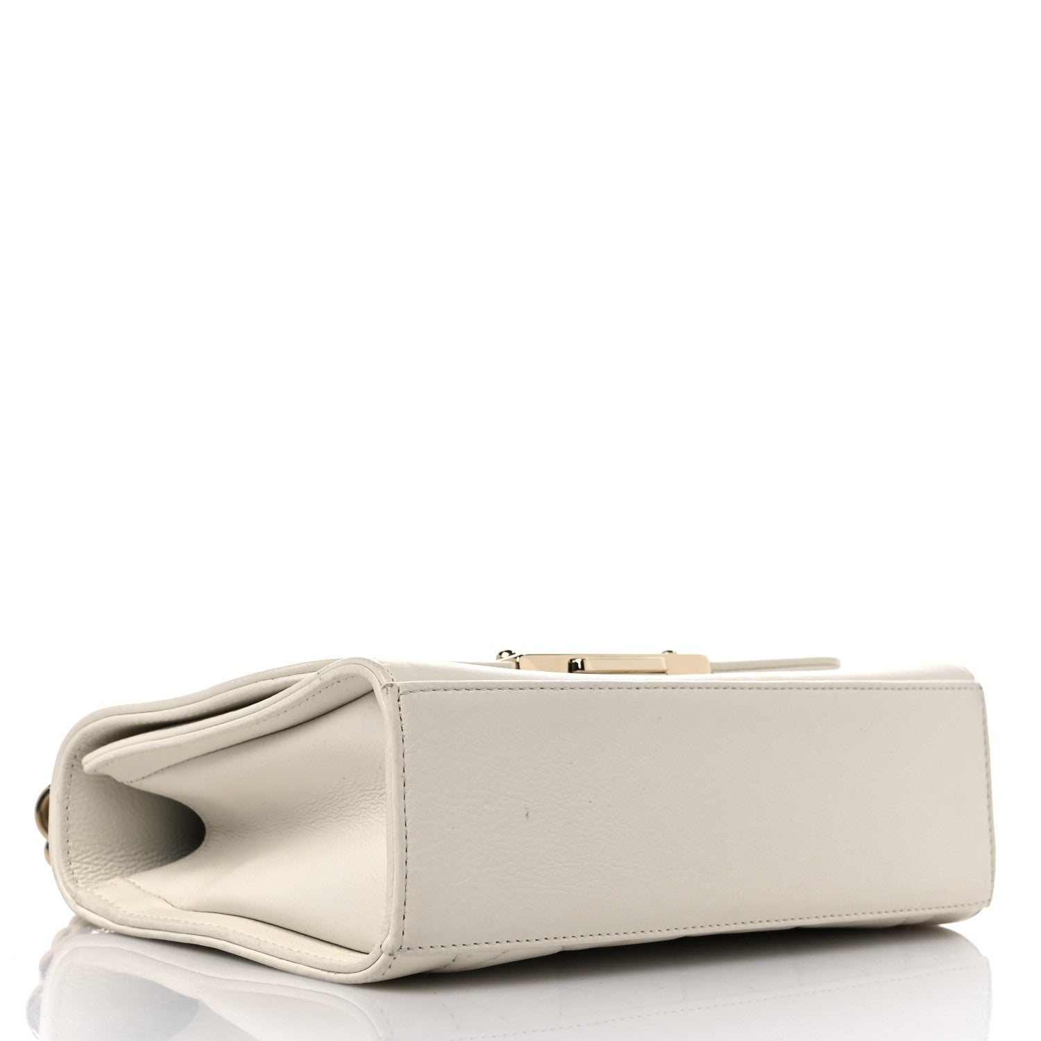 Chanel Grained Calfskin Quilted Small Label Click Flap Bag White 4 of 9