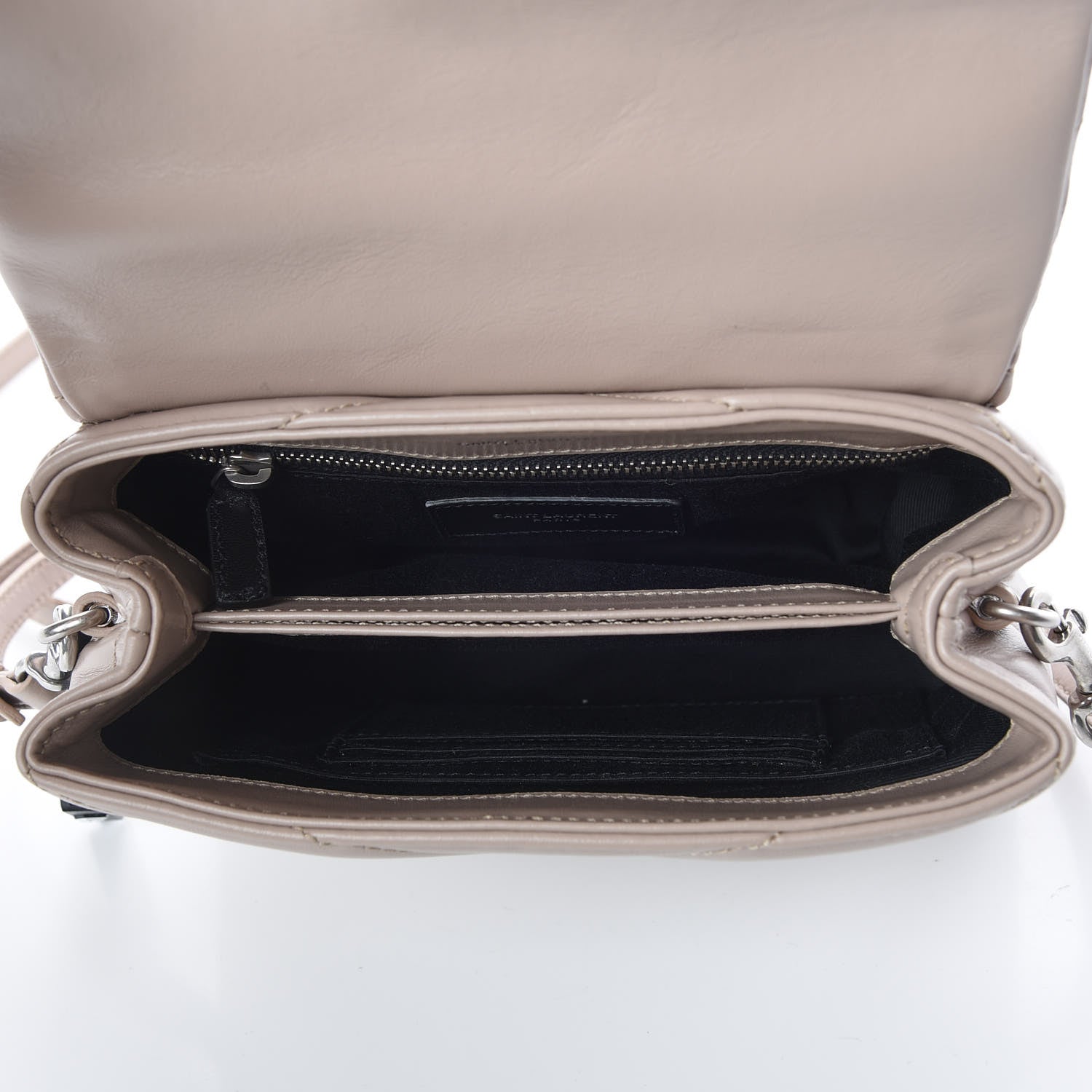 Saint Laurent Calfskin Y Quilted Monogram Toy Loulou Crossbody Bag Nude Powder 7 of 8