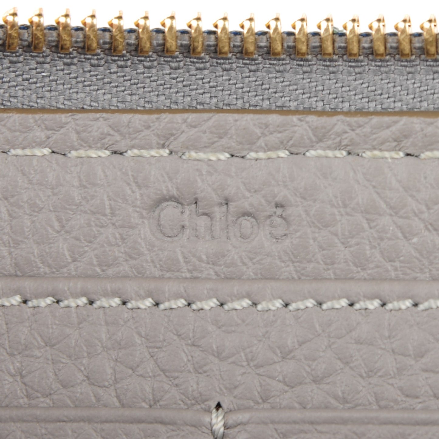 Calfskin Marcie Long Zip Around Wallet Cashmere Grey