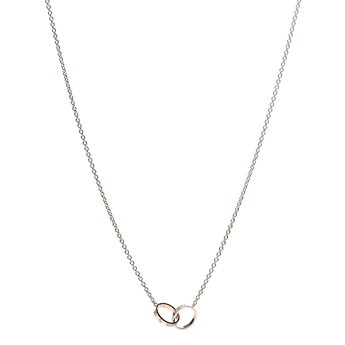 18K Pink Gold Interlocking LOVE Necklace 30