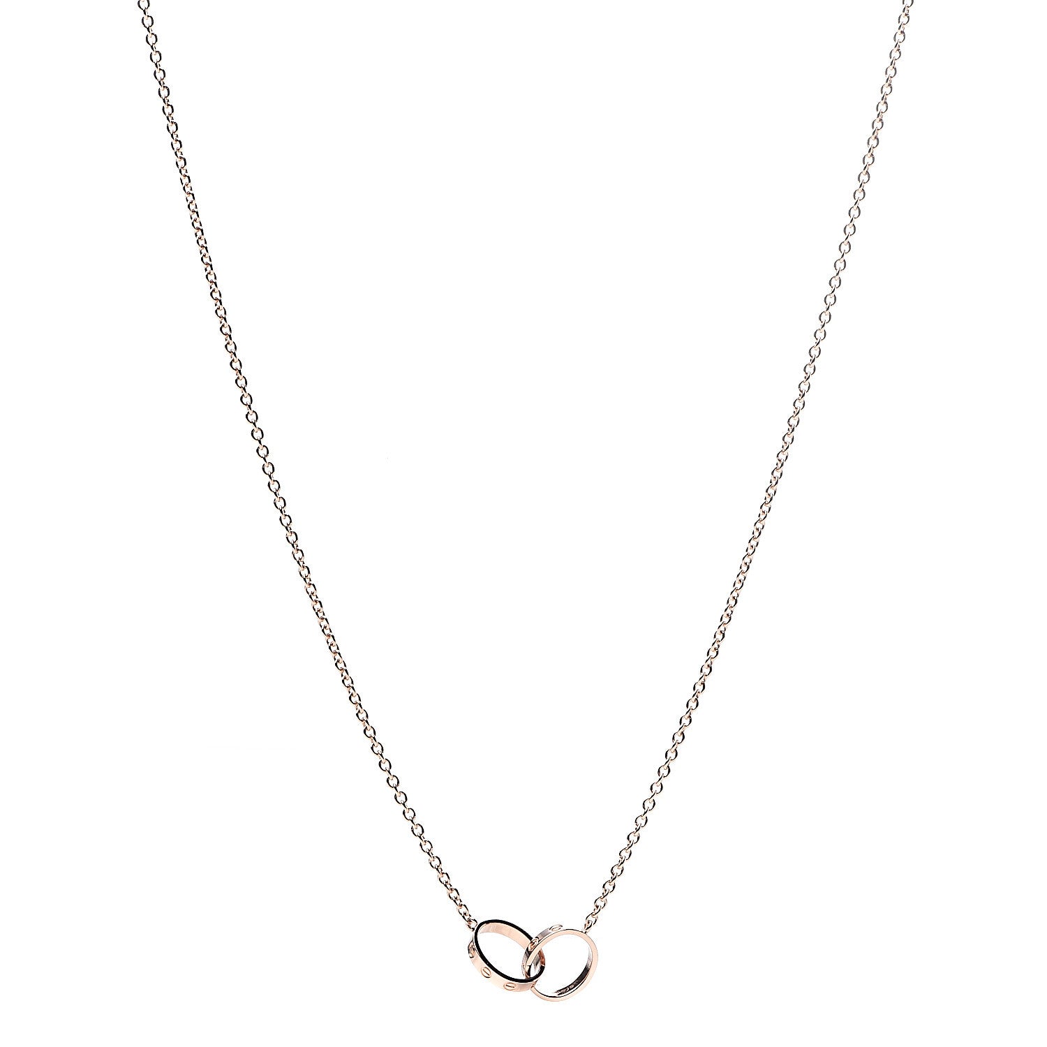 Cartier 18K Pink Gold Interlocking LOVE Necklace 30 1 of 5