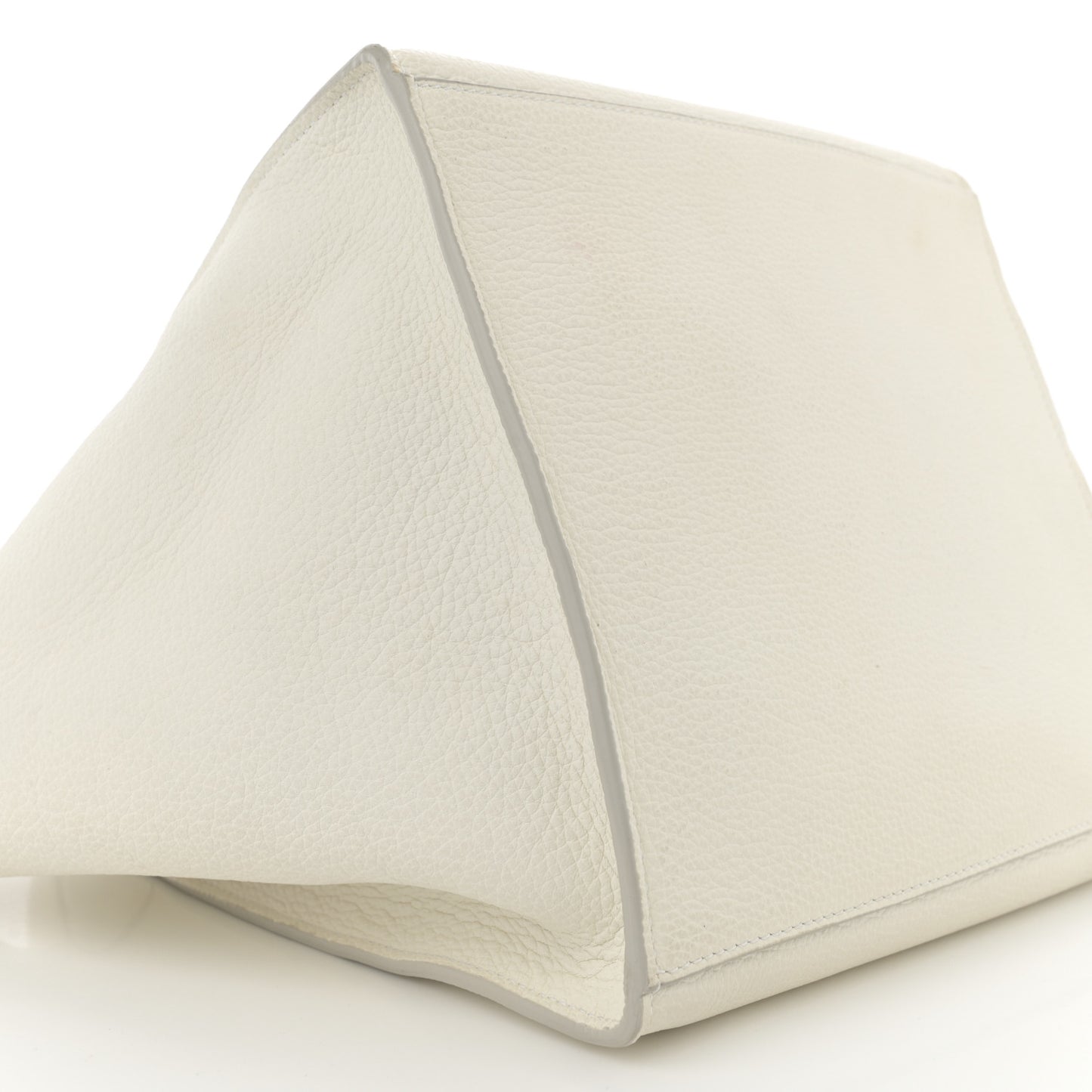 Supple Grained Calfskin Small Big Bag White