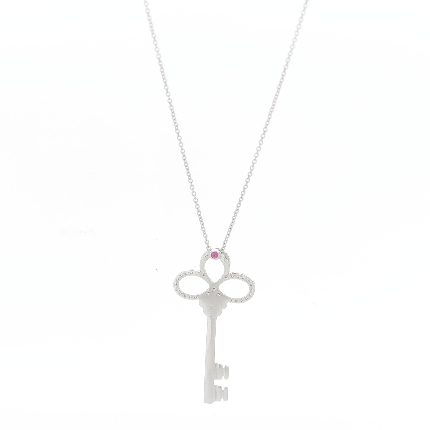 Roberto Coin 18K White Gold Diamond Tiny Treasures Key Pendant Necklace 6 of 6
