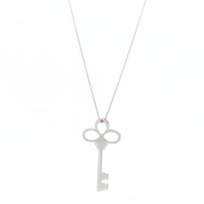 Roberto Coin 18K White Gold Diamond Tiny Treasures Key Pendant Necklace 6 of 6