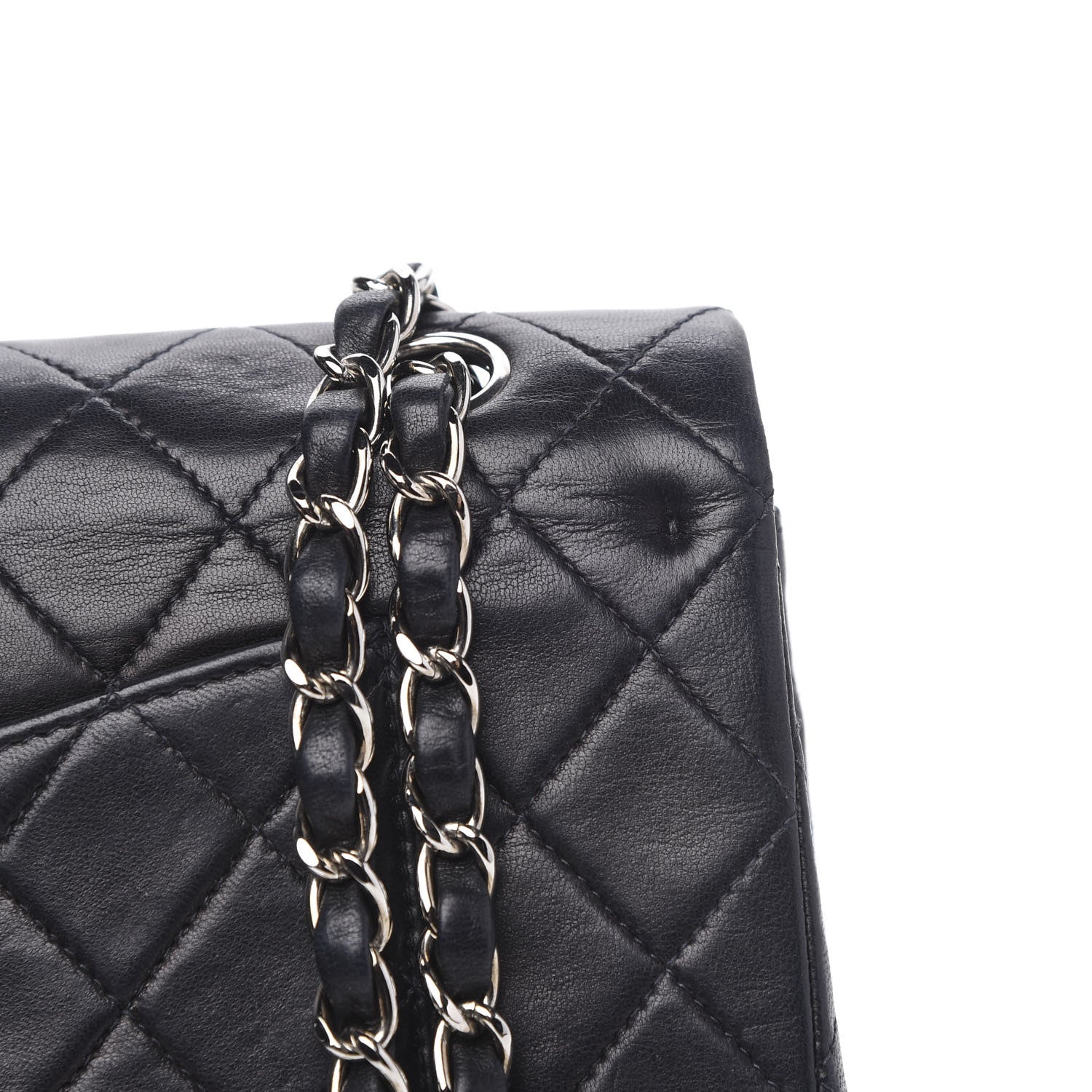 Chanel Lambskin Quilted Medium Double Flap Black 16 of 16
