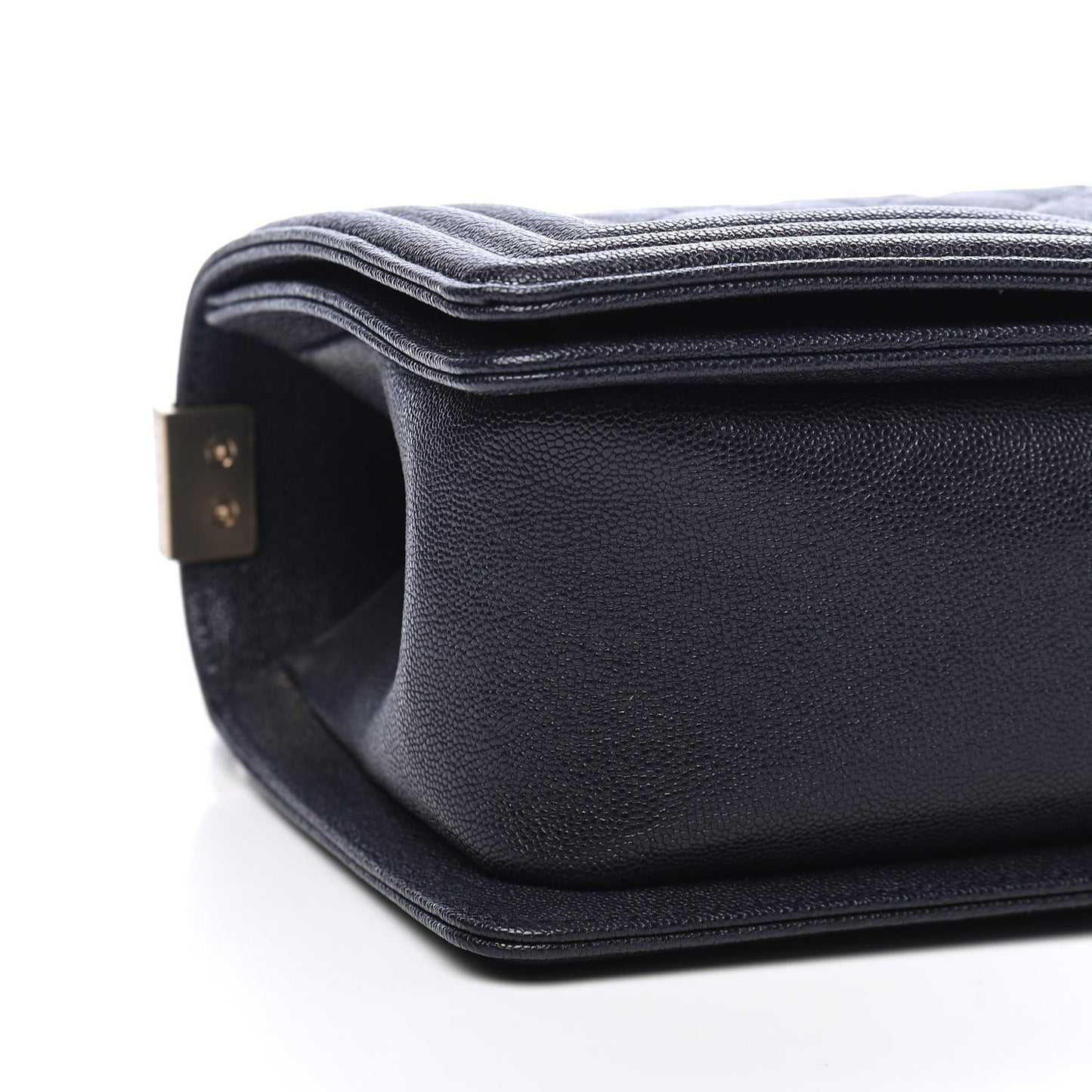 Caviar Quilted Medium Boy Flap Dark Navy Blue