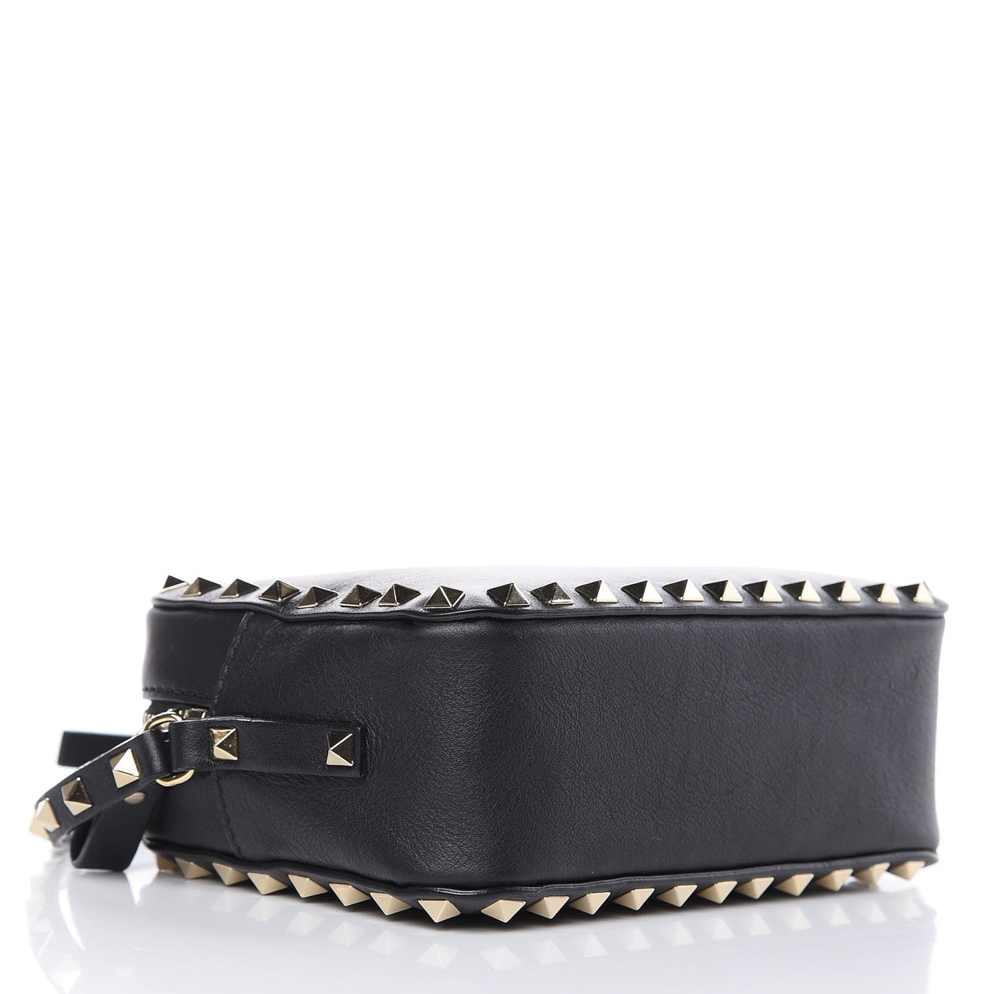 Calfskin Rockstud Camera Crossbody Bag Black
