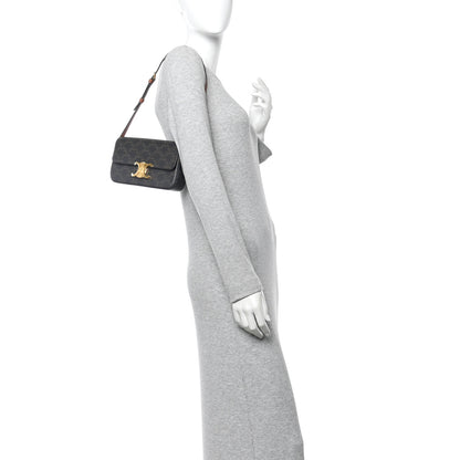 Celine Canvas Calfskin Triomphe Shoulder Bag Tan 2 of 15