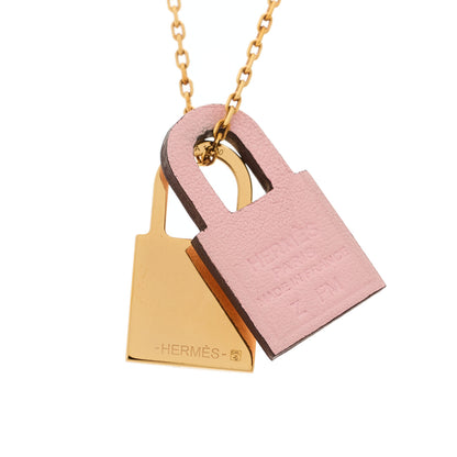 Hermes Swift Small O'Kelly Pendant Necklace Rose Sakura 5 of 6