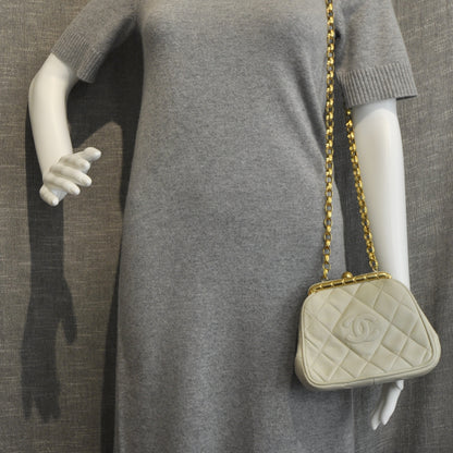 Chanel Lambskin Quilted Evening Bag Light Beige 3 of 3