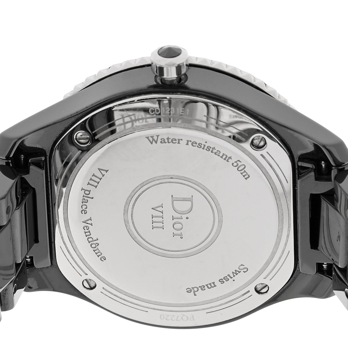 Stainless Steel Ceramic Diamond 33mm Dior VIII Quartz Watch Black