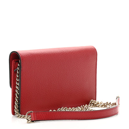 Gucci Dollar Calfskin Interlocking G Chain Wallet Red 3 of 11