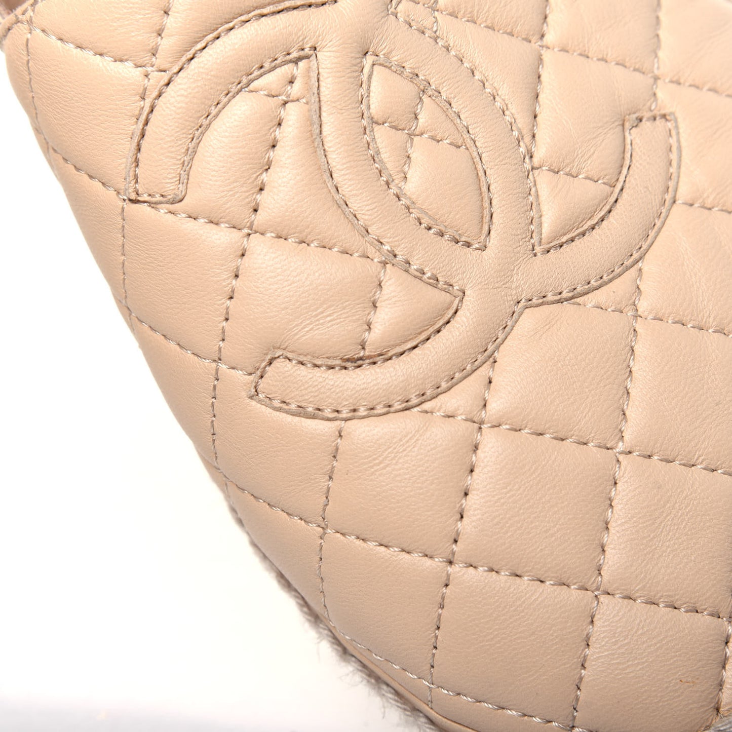 Lambskin Quilted CC Espadrilles 41 Beige