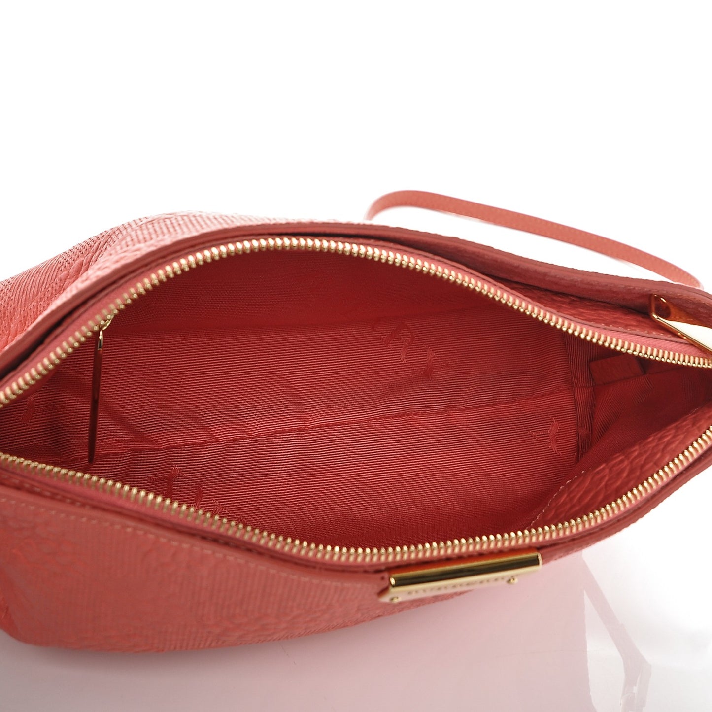 Signature Grain Calfskin Check Embossed Small Chichester Crossbody Clutch Bag Rose Pink