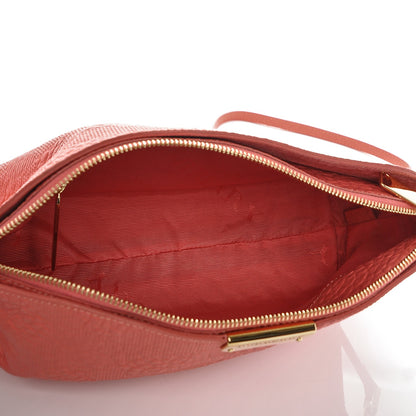 Burberry Signature Grain Calfskin Check Embossed Small Chichester Crossbody Clutch Bag Rose Pink 5 of 8