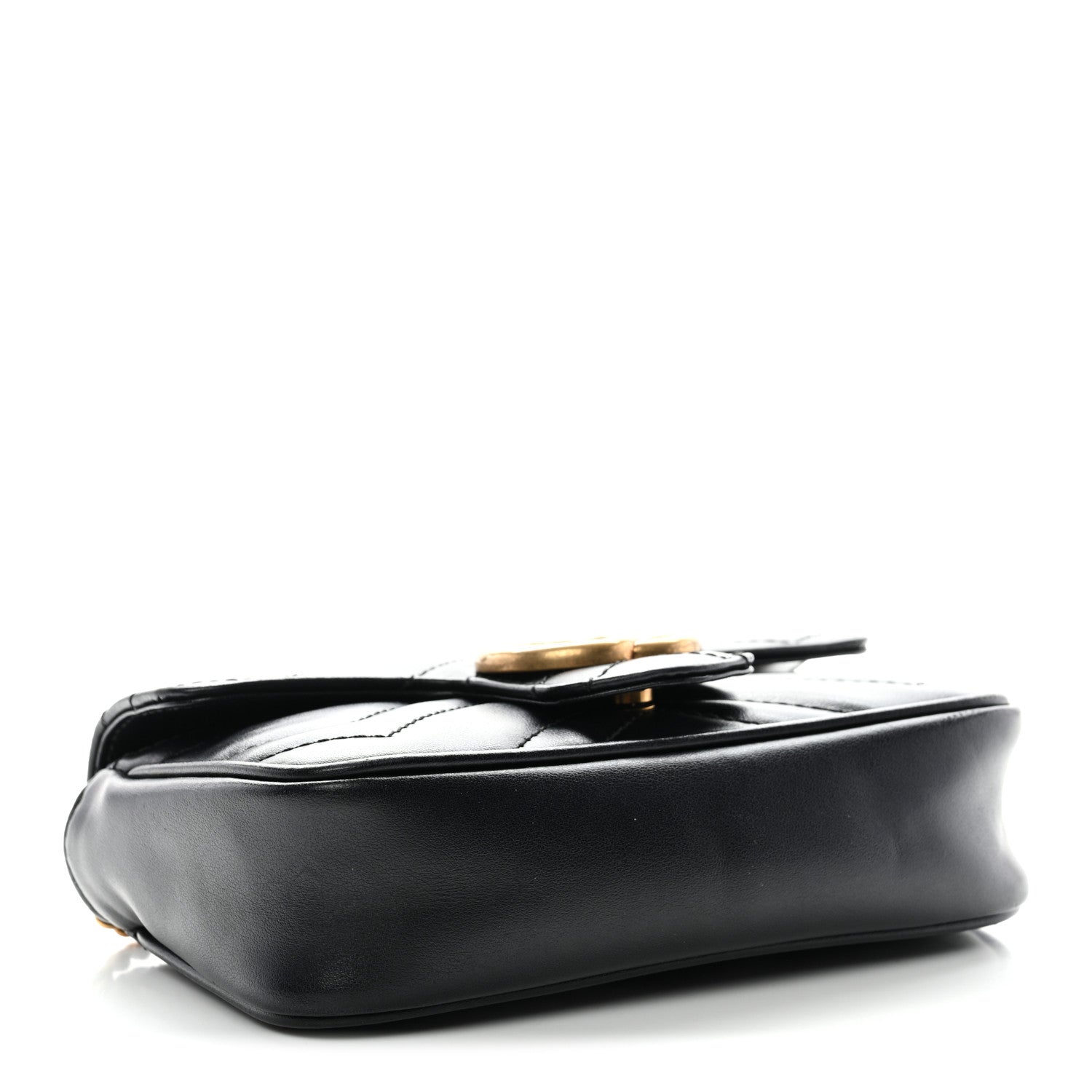 Gucci Calfskin Matelasse Super Mini GG Marmont Shoulder Bag Black 4 of 11