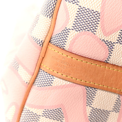 Louis Vuitton Damier Azur Tahitienne Speedy Bandouliere 30 Rose Ballerine 6 of 10