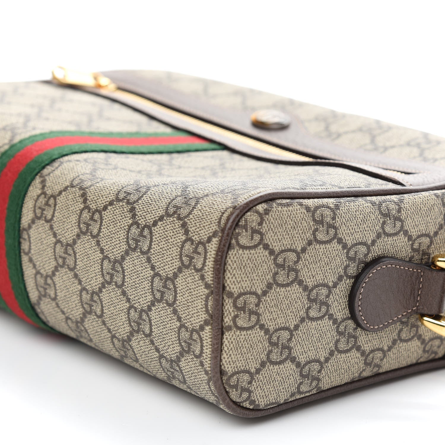 Gucci GG Supreme Monogram Web Small Ophidia Shoulder Bag Brown 9 of 9