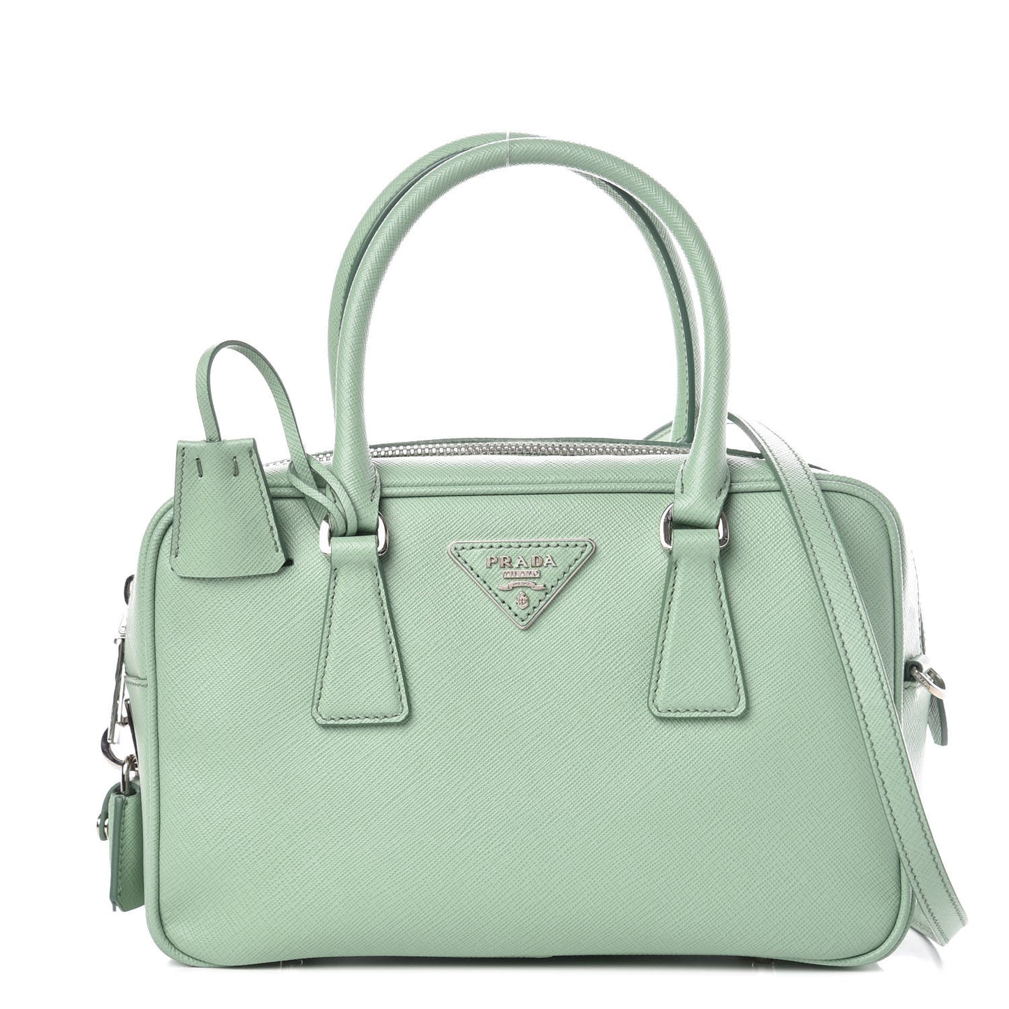 Saffiano Lux Top Handle Crossbody Bag Acquamarina