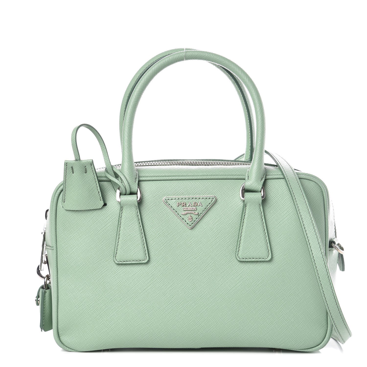 Prada Saffiano Lux Top Handle Crossbody Bag Acquamarina 1 of 9