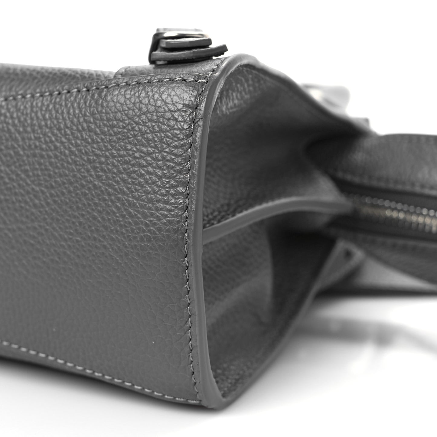 Grained Calfskin Neo Classic Silver Hardware Mini City Dark Grey