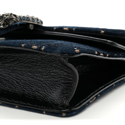 Gucci Velvet Skipper Crystal GG Monogram Small Dionysus Shoulder Bag Blue Beige Black 10 of 10