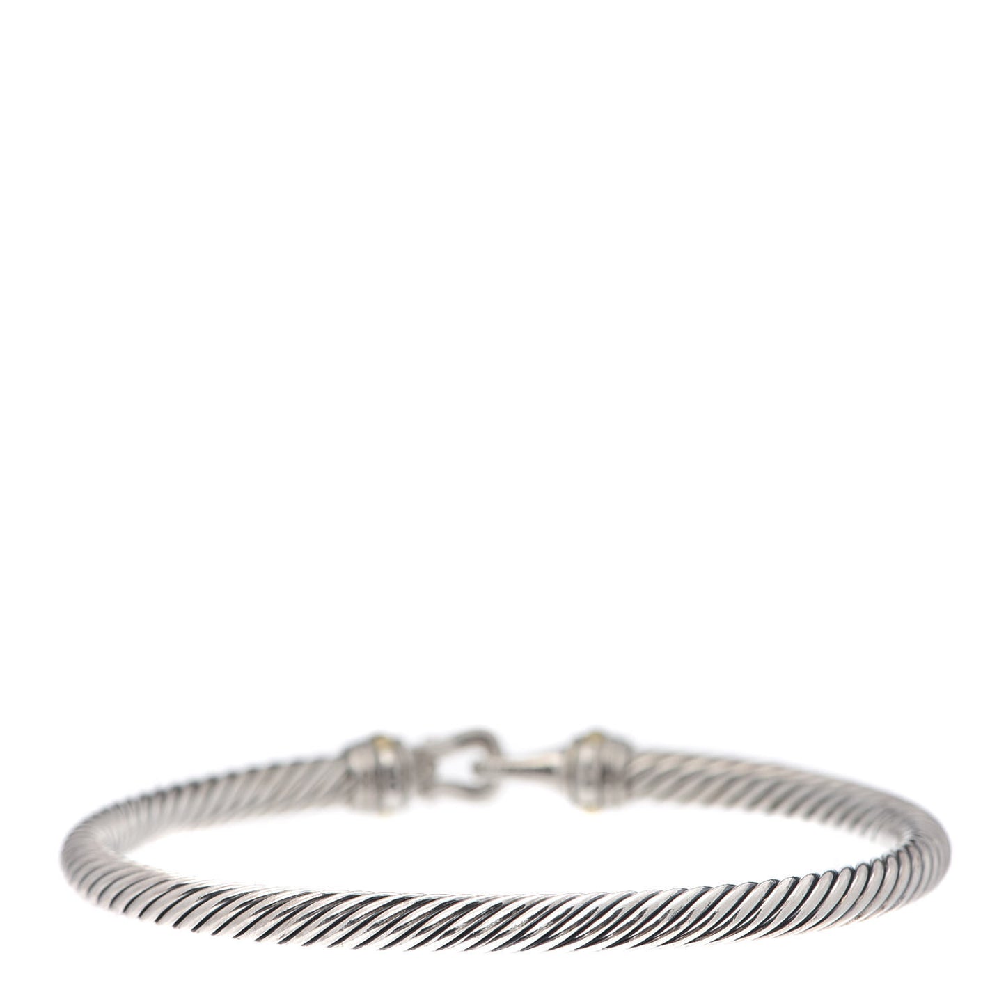 Sterling Silver 18K Yellow Gold 5mm Cable Classic Buckle Bracelet