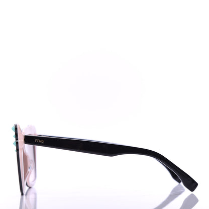 Fendi Studded Square Cat Eye Sunglasses FF 0260/S Black Pink 3 of 8