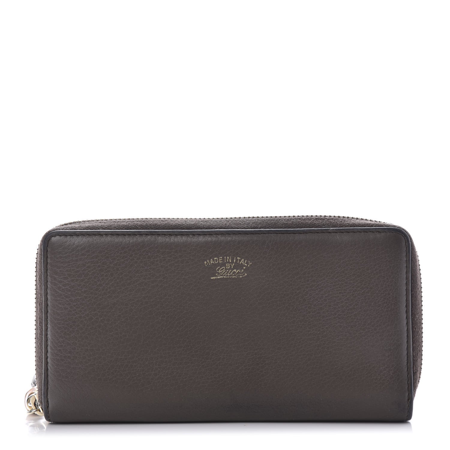 Gucci Dollar Calfskin Bamboo Tassel Zip Around Wallet Grey Field 1 of 10