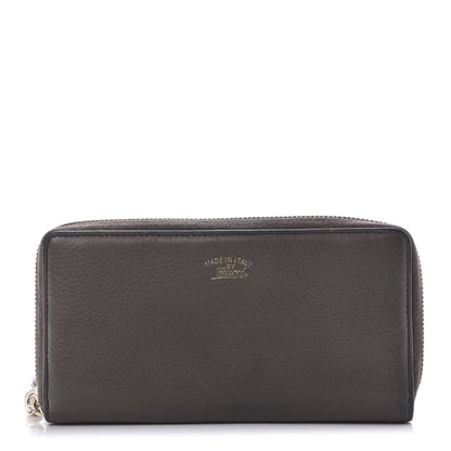 Gucci Dollar Calfskin Bamboo Tassel Zip Around Wallet Grey Field 1 of 10