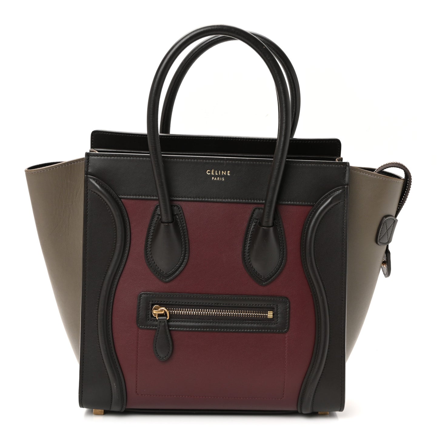 Smooth Calfskin Nubuck Micro Tri-Color Luggage Burgundy
