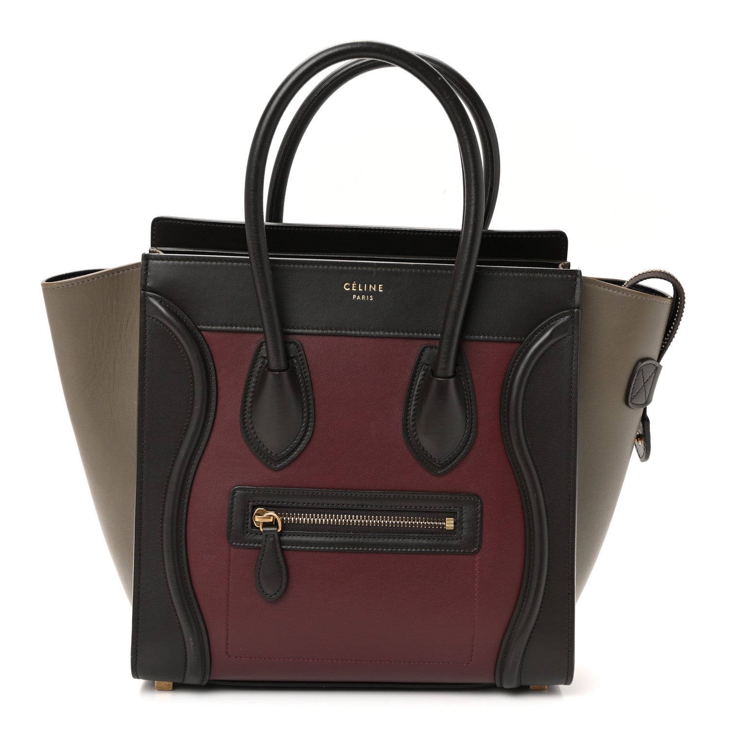 Celine Smooth Calfskin Nubuck Micro Tri-Color Luggage Burgundy 1 of 9
