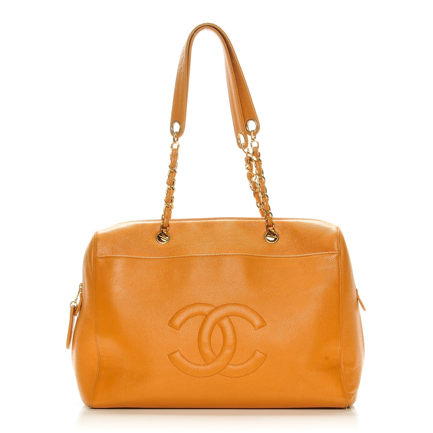 Caviar Large CC Shoulder Bag Orange