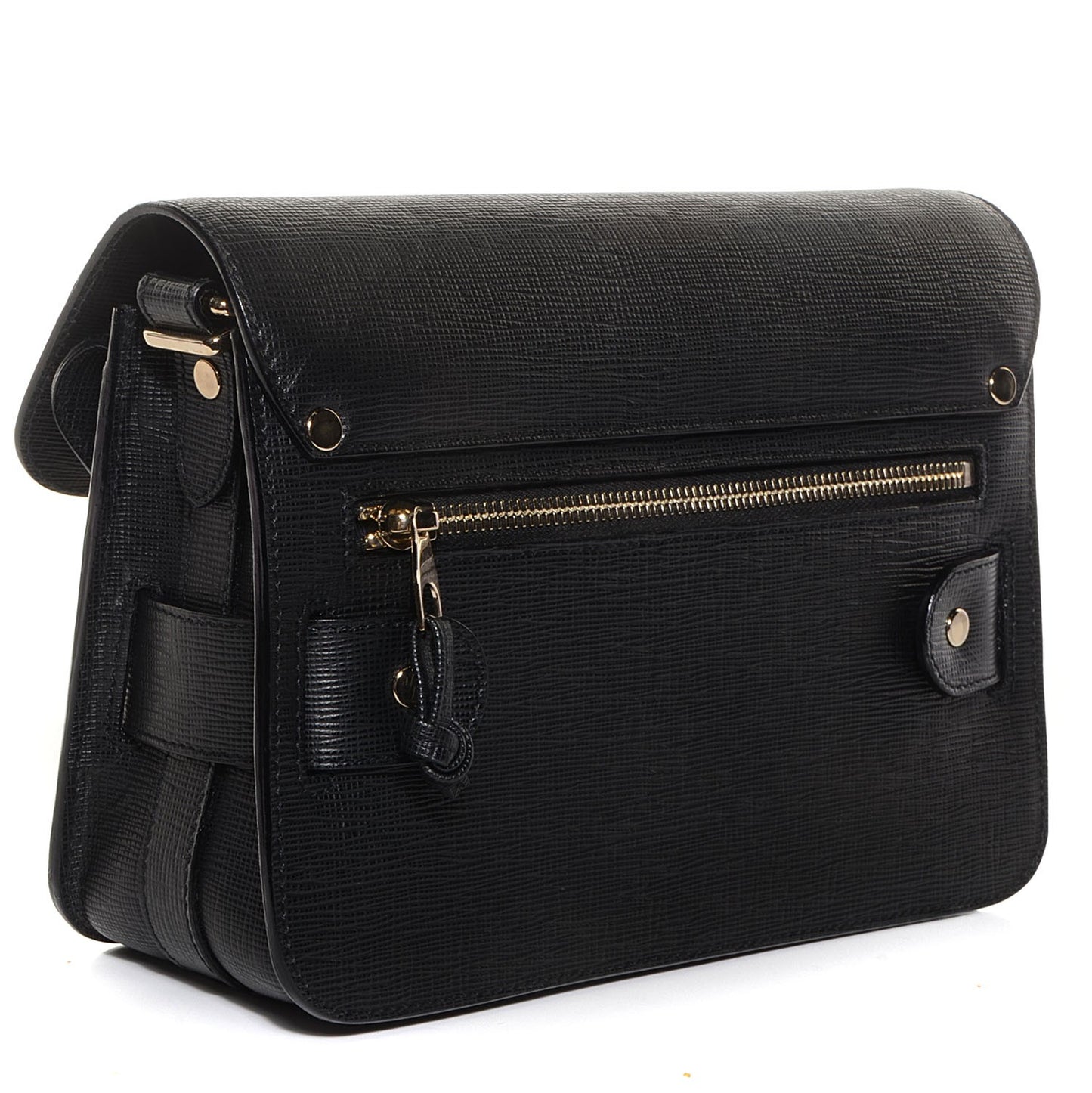 Textured Leather Mini PS11 Classic Shoulder Bag Black