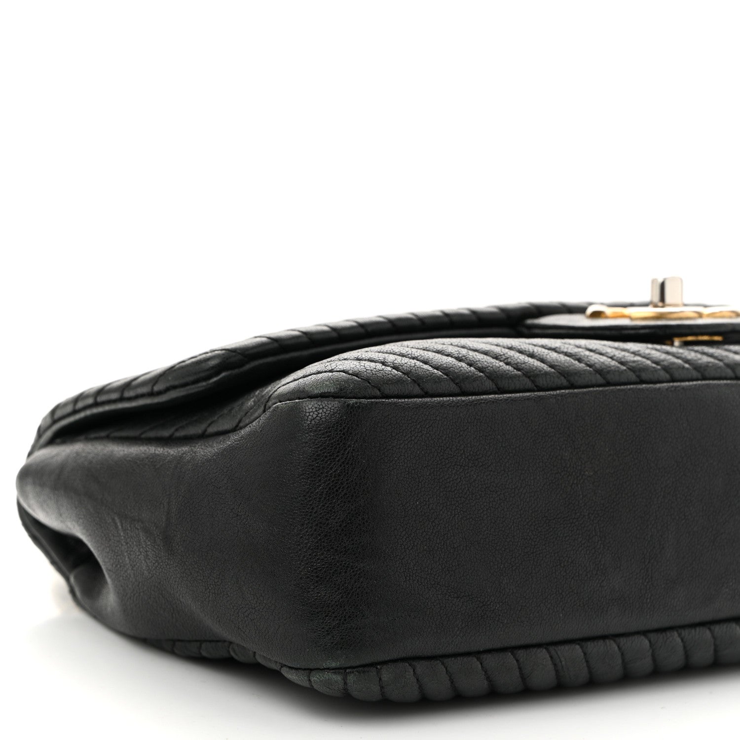 Chanel Calfskin Chevron Quilted Medium Surpique Flap Black 9 of 10
