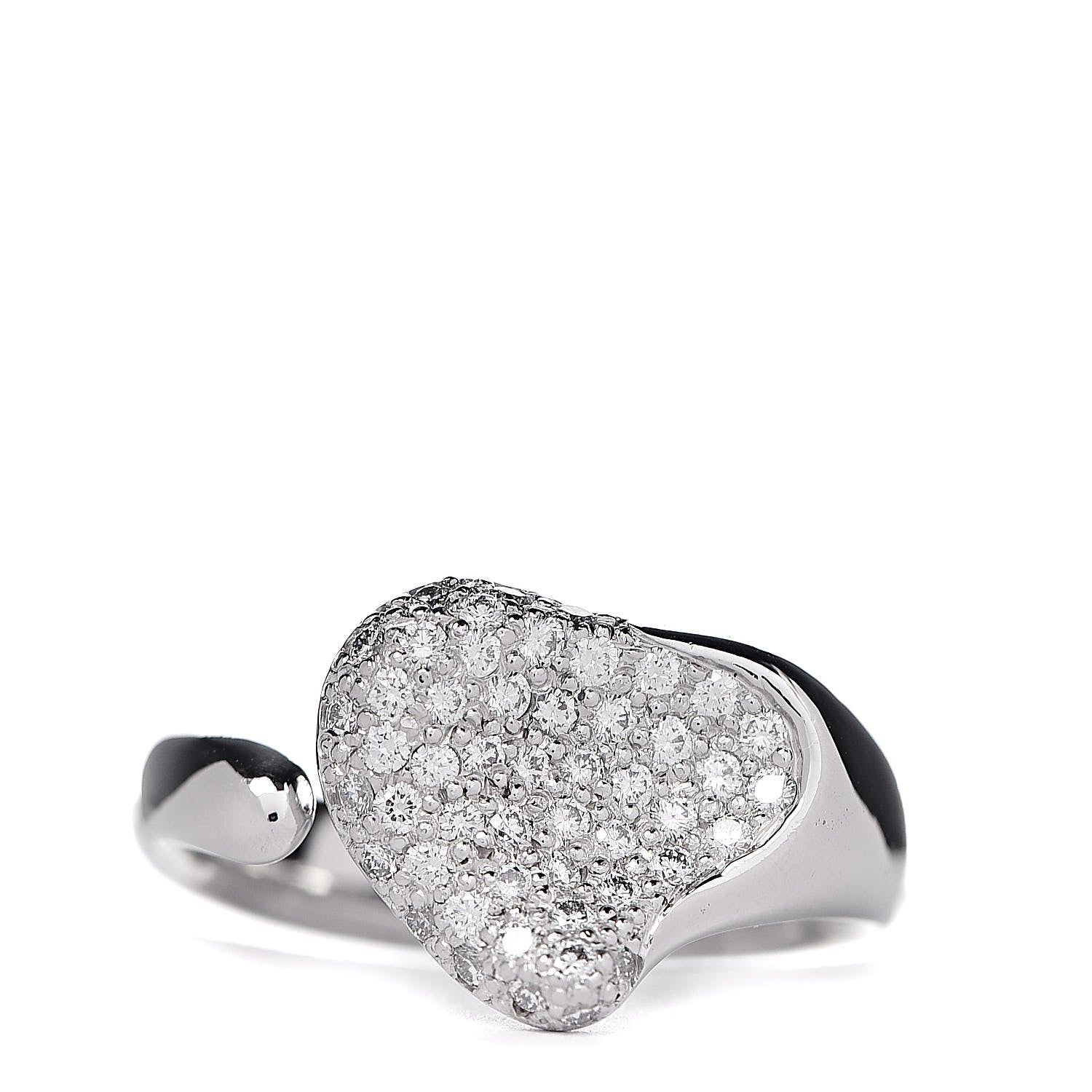 Tiffany Platinum Diamond Elsa Peretti Full Heart Ring 51 5.75 1 of 5