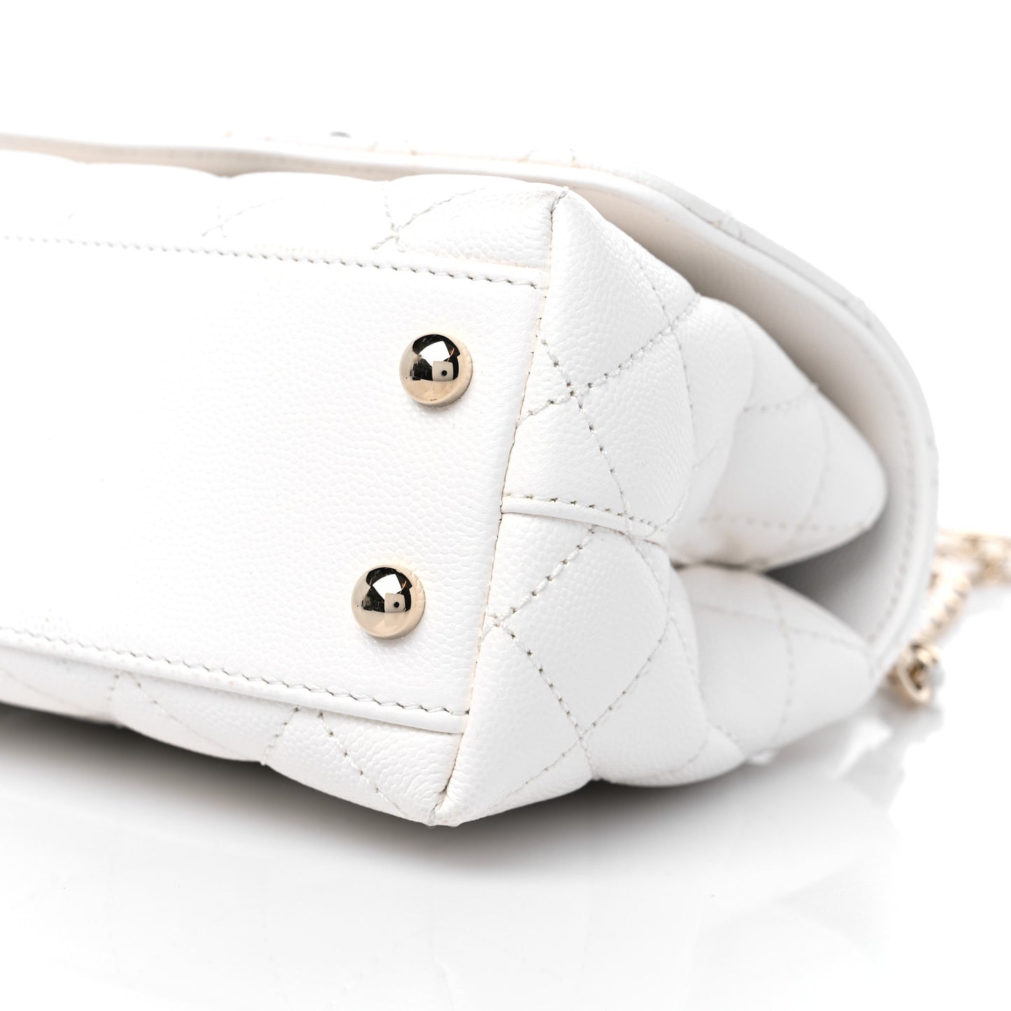 Caviar Quilted Extra Mini Coco Handle Flap White