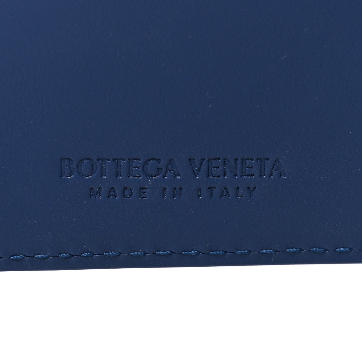 Nappa Intrecciato Bi-Fold Wallet Blue