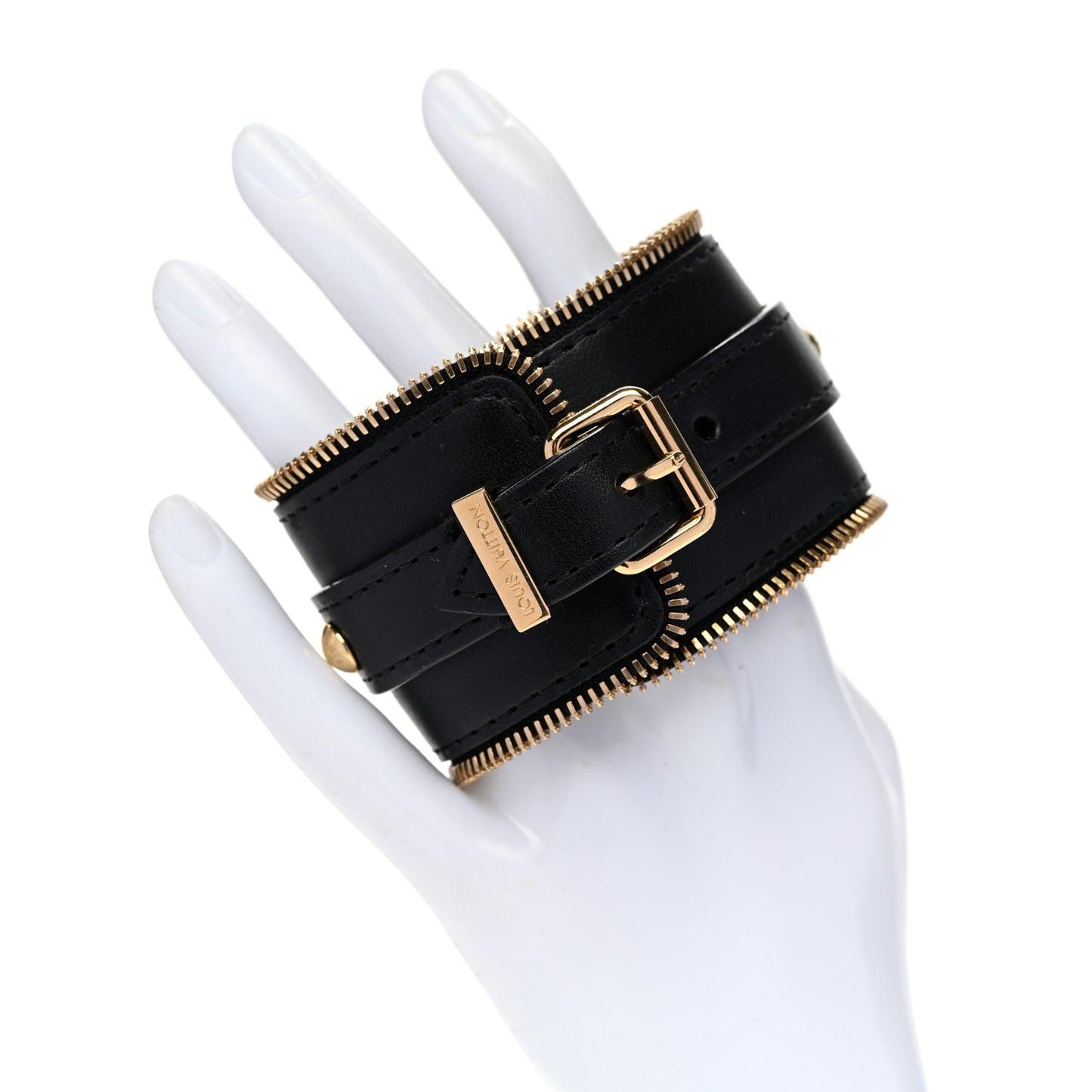 Calfskin Zippy Cuff Bracelet Black