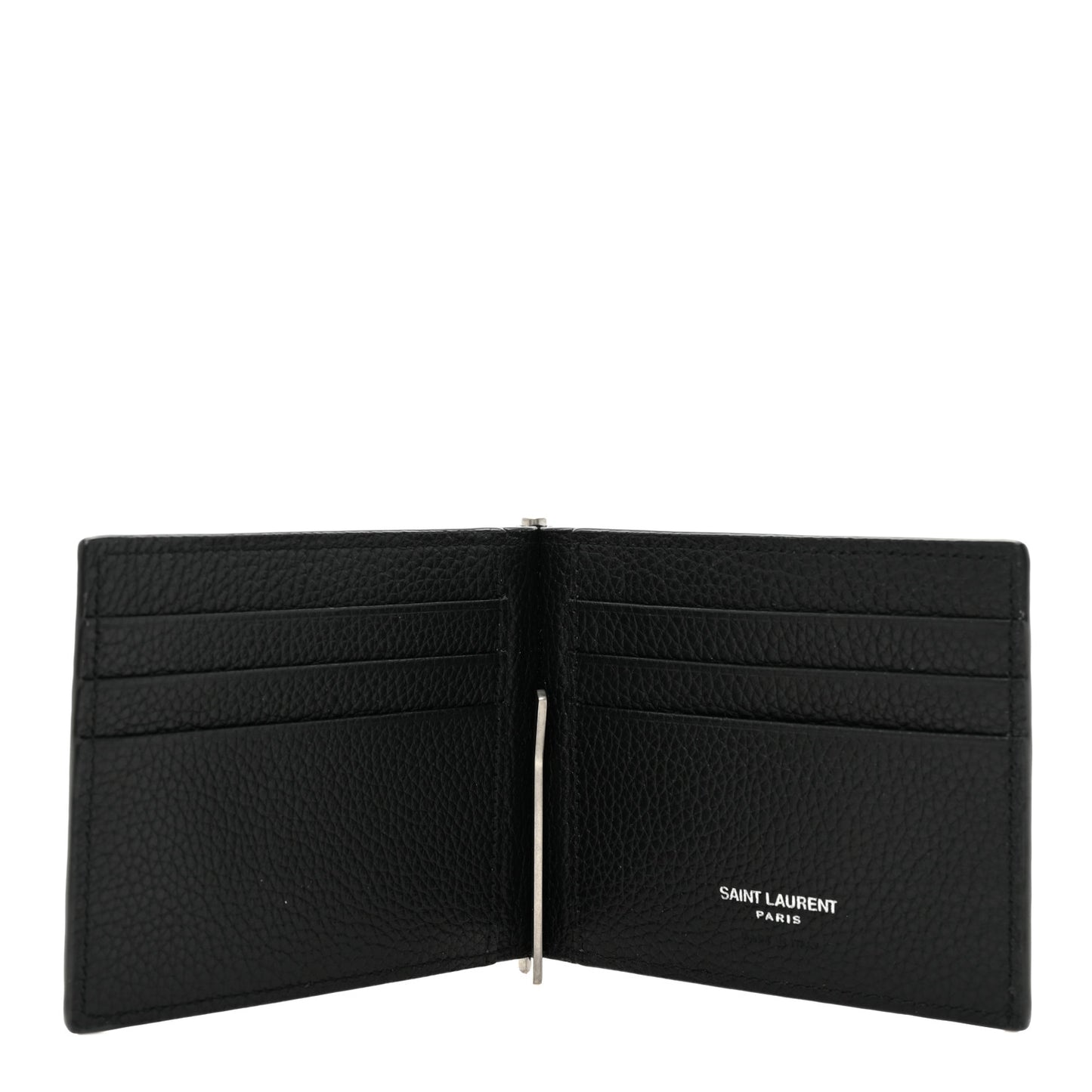 Grained Calfskin Cassandre Shadow Bill Clip Wallet Black