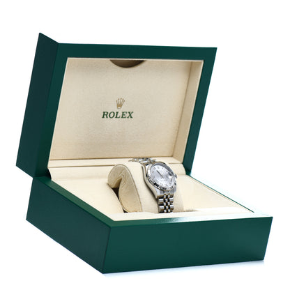 Rolex Stainless Steel 18K White Gold 31mm Oyster Perpetual Datejust Watch Silver Roman 178274 5 of 5