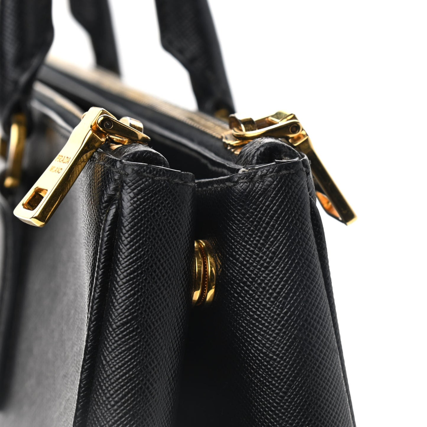 Saffiano Small Galleria Double Zip Tote Black