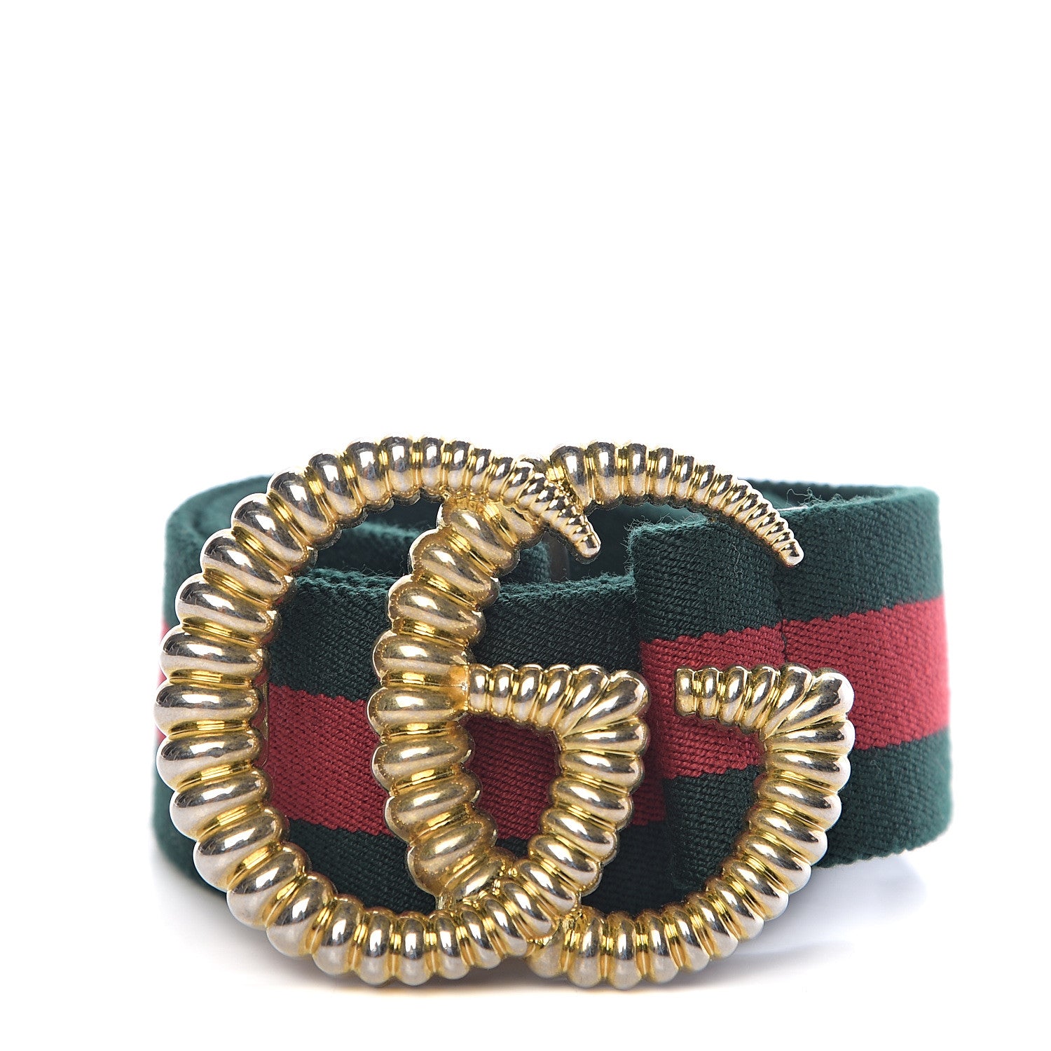 Gucci Canvas Torchon Double G Web Belt 70 28 Verde 1 of 4